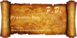 Preisich Dea névjegykártya